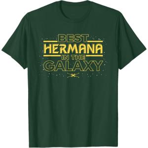 imageStar Wars Best Hermana in the Galaxy Family Trip Spanish TShirtDark Green