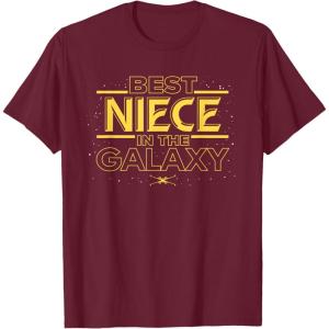 imageStar Wars Best Niece in the Galaxy Family Trip Birthday TShirtBurgundy