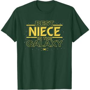 imageStar Wars Best Niece in the Galaxy Family Trip Birthday TShirtDark Green