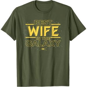 imageStar Wars Best Wife in the Galaxy Birthday Anniversary TShirtOlive Green