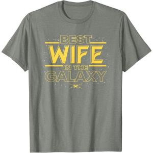 imageStar Wars Best Wife in the Galaxy Birthday Anniversary TShirtOlive Heather