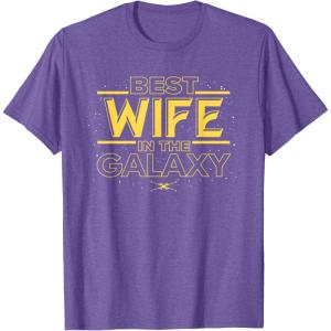 imageStar Wars Best Wife in the Galaxy Birthday Anniversary TShirtPurple Heather