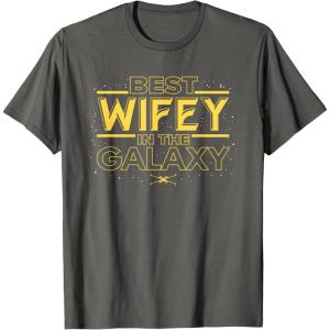 imageStar Wars Best Wifey in the Galaxy Birthday Anniversary TShirtAsphalt Grey