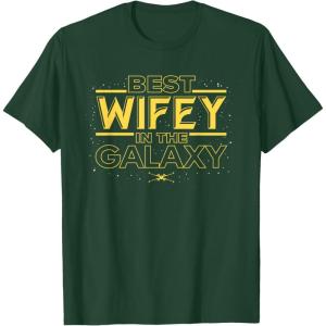 imageStar Wars Best Wifey in the Galaxy Birthday Anniversary TShirtDark Green