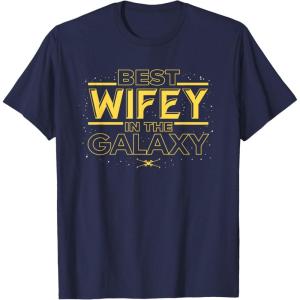 imageStar Wars Best Wifey in the Galaxy Birthday Anniversary TShirtNavy Blue