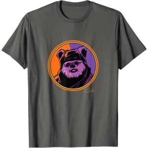 imageStar Wars Ewok Wicket Classic Character Matching 2Sided TShirtAsphalt Grey
