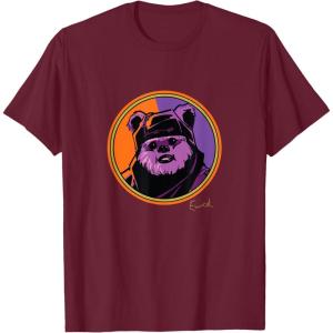 imageStar Wars Ewok Wicket Classic Character Matching 2Sided TShirtBurgundy