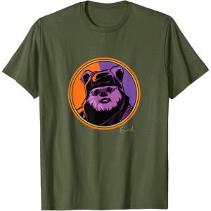 imageStar Wars Ewok Wicket Classic Character Matching 2Sided TShirtOlive Green
