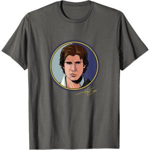 imageStar Wars Han Solo Classic Character Matching 2Sided TShirtAsphalt Grey