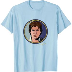 imageStar Wars Han Solo Classic Character Matching 2Sided TShirtBaby Blue