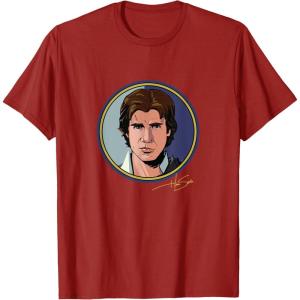 imageStar Wars Han Solo Classic Character Matching 2Sided TShirtCranberry Red