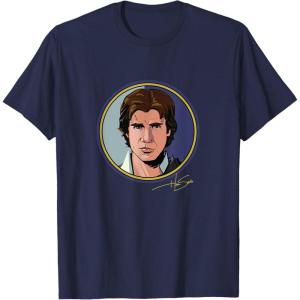 imageStar Wars Han Solo Classic Character Matching 2Sided TShirtNavy Blue