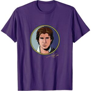 imageStar Wars Han Solo Classic Character Matching 2Sided TShirtPurple