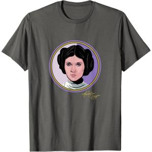 imageStar Wars Princess Leia Classic Character Matching 2Sided TShirtAsphalt Grey