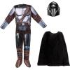 imageSTAR WARS The Mandalorian Official Youth Halloween Costume  Padded Jumpsuit with Gloves Detachable Cape Plastic MaskMedium