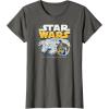 imageStar Wars  Han Solo Chewbacca Millennium Falcon TShirtAsphalt Grey