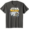 imageStar Wars  Han Solo Chewbacca Millennium Falcon TShirtAsphalt Grey
