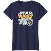 imageStar Wars  Han Solo Chewbacca Millennium Falcon TShirtNavy Blue