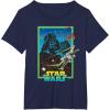 imageStar Wars A New Hope Darth Vader 70s Retro TShirtNavy Blue