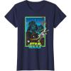 imageStar Wars A New Hope Darth Vader 70s Retro TShirtNavy Blue