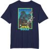 imageStar Wars A New Hope Darth Vader 70s Retro TShirtNavy Blue