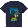 imageStar Wars A New Hope Darth Vader 70s Retro TShirtNavy Blue