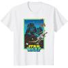 imageStar Wars A New Hope Darth Vader 70s Retro TShirtWhite