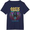 imageStar Wars Darth Vader The Dark Side Retro TShirtNavy Blue
