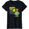 imageStar Wars Day May the 4th Be With You 2025 Grogu Distressed TShirtBlack