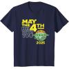 imageStar Wars Day May the 4th Be With You 2025 Grogu Distressed TShirtNavy Blue