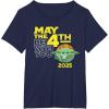 imageStar Wars Day May the 4th Be With You 2025 Grogu Distressed TShirtNavy Blue