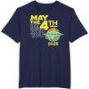 imageStar Wars Day May the 4th Be With You 2025 Grogu Distressed TShirtNavy Blue