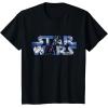 imageStar Wars Logo Millennium Falcon and Death Star TShirtBlack