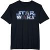 imageStar Wars Logo Millennium Falcon and Death Star TShirtBlack