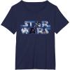 imageStar Wars Logo Millennium Falcon and Death Star TShirtNavy Blue