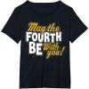 imageStar Wars May The Fourth Be With You Block Text TShirtBlack