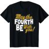 imageStar Wars May The Fourth Be With You Block Text TShirtBlack