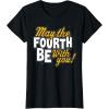 imageStar Wars May The Fourth Be With You Block Text TShirtBlack