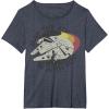 imageStar Wars Millennium Falcon Retro May The 4th Be With You TShirtHeather Blue