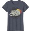 imageStar Wars Millennium Falcon Retro May The 4th Be With You TShirtHeather Blue