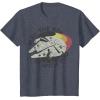 imageStar Wars Millennium Falcon Retro May The 4th Be With You TShirtHeather Blue