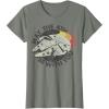 imageStar Wars Millennium Falcon Retro May The 4th Be With You TShirtOlive Heather