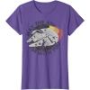 imageStar Wars Millennium Falcon Retro May The 4th Be With You TShirtPurple Heather