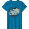 imageStar Wars Millennium Falcon Retro May The 4th Be With You TShirtSapphire Blue