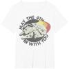 imageStar Wars Millennium Falcon Retro May The 4th Be With You TShirtWhite