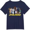 imageStar Wars Original Trilogy Character Group Matching 2Sided TShirtNavy Blue