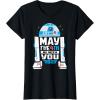 imageStar Wars R2D2 May the 4th Be With You 2025 Star Wars Day TShirtBlack