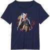 imageStar Wars The Clone Wars Ahsoka Tano Fearless Jedi TShirtNavy Blue