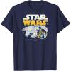 imageStar Wars  Han Solo Chewbacca Millennium Falcon TShirtNavy Blue