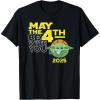 imageStar Wars Day May the 4th Be With You 2025 Grogu Distressed TShirtBlack